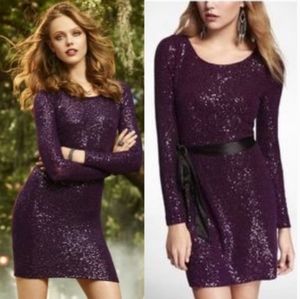 Express Long Sleeve Sequin Dress